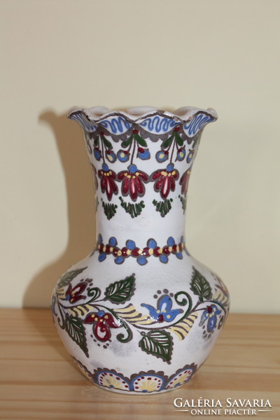 Vase of old, folk Art Nouveau majolica from Hódmezővásárhely