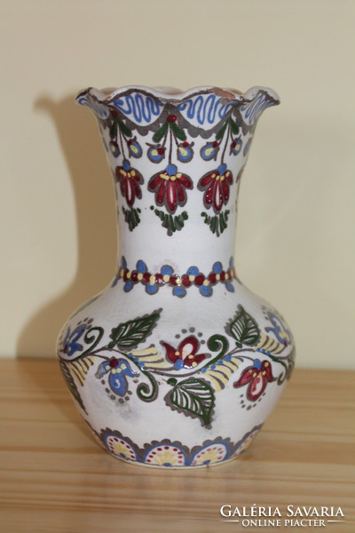 Vase of old, folk Art Nouveau majolica from Hódmezővásárhely
