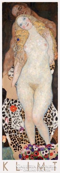 Gustav Klimt Adam and Eve 1917 Viennese Art Nouveau art nouveau art poster female nude male figure couple