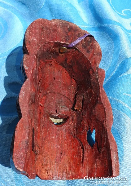 Antique oriental wood carving - head xix. Century