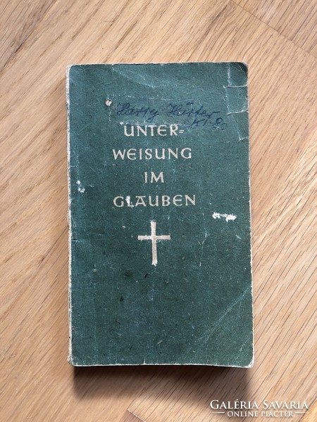1955 -ös régi német vallási könyv Luthers - kleiner Katechismus