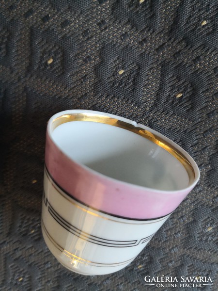 TK (Klösterle) porcelán, antik kávés csésze aljjal, 1830-1893.