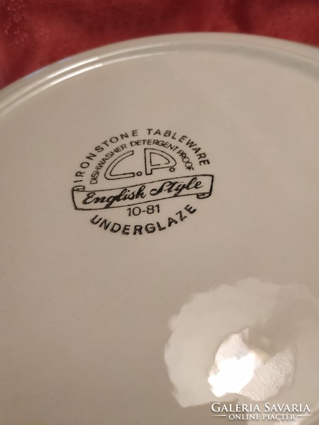 Antique English Scenic Porcelain Large Round Serving Bowl