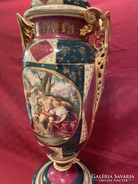 Old, huge, beautiful vase with Czech alt wien ears 82.5cm !!!!
