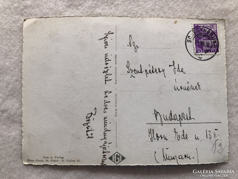 Antique swiss postcard - wald - schönengrund mit säntis