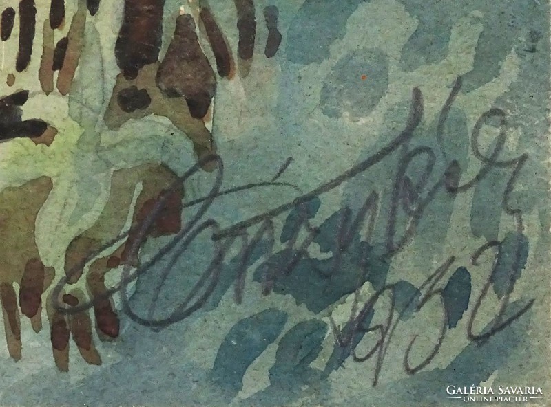 1I373 XX. századi magyar festő : Kordé a fűzfa alatt 1932