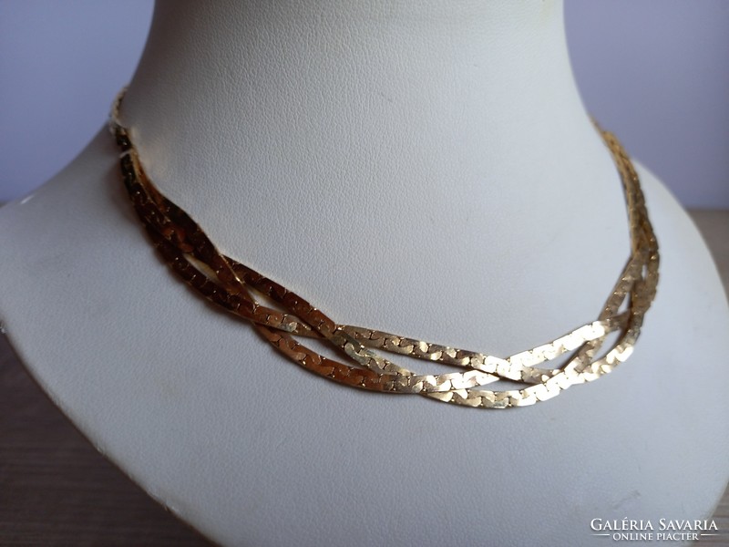 Gold-plated braided necklace from the 80s