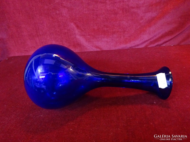 Kobalt kék üveg váza, magassága 22 cm. Vanneki! Jókai.