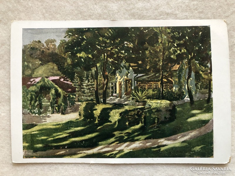 Antik postatiszta képeslap -  EMMAUS - Klotildliget