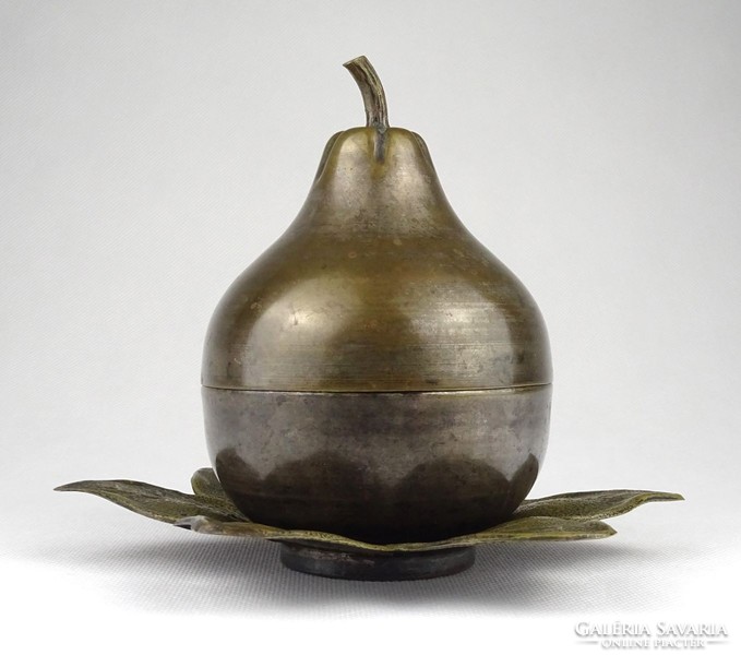 1I333 old pear shaped copper sugar bowl bonbonier 18 x 14.5 Cm