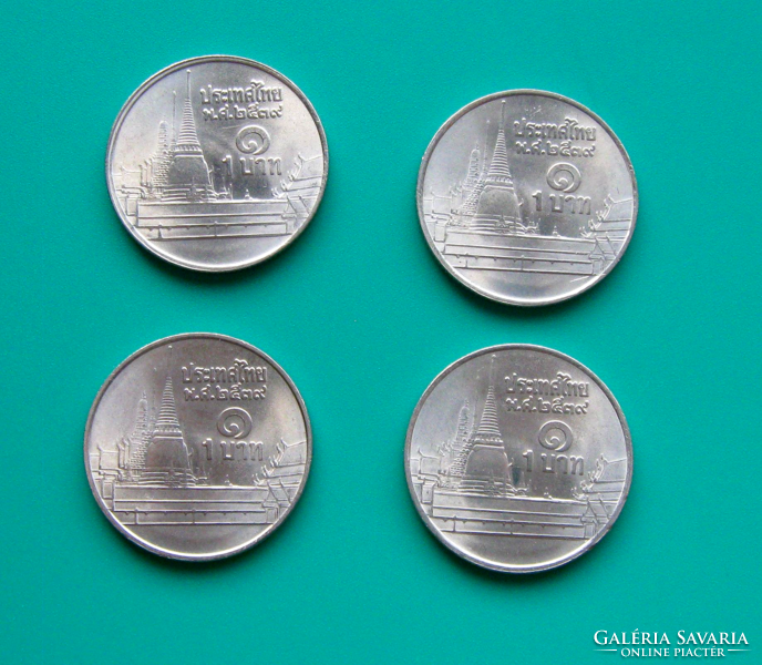 Thailand - 5 pieces of 1 baht, - 1996 - 2539 - ๒๕๓๙ - 4 pieces and 1 piece 2006 - 2549 - ๒๕๔๙