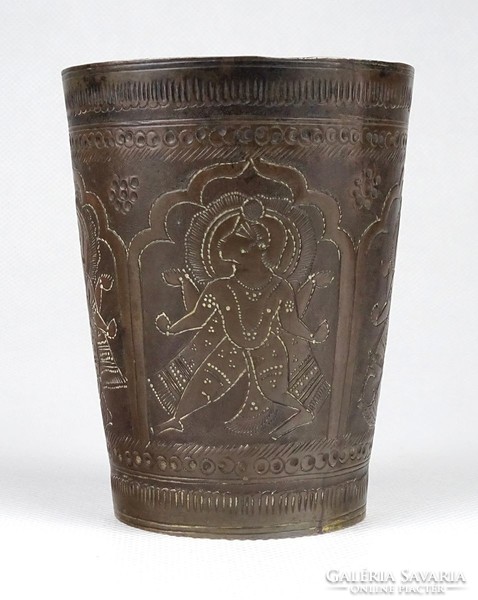 1I409 old indian copper cup 10 cm