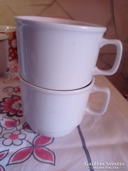 Zsolnay white unmarked mugs