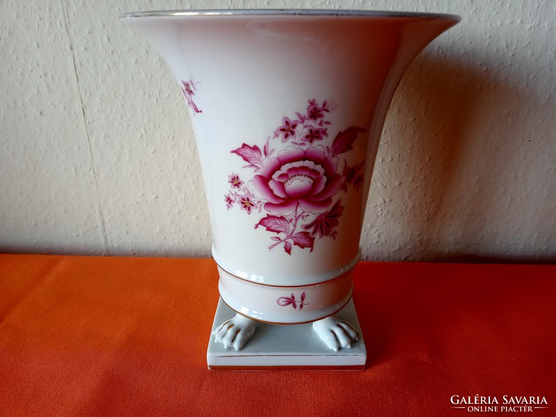 Herend nail-shaped porcelain vase with flower decoration
