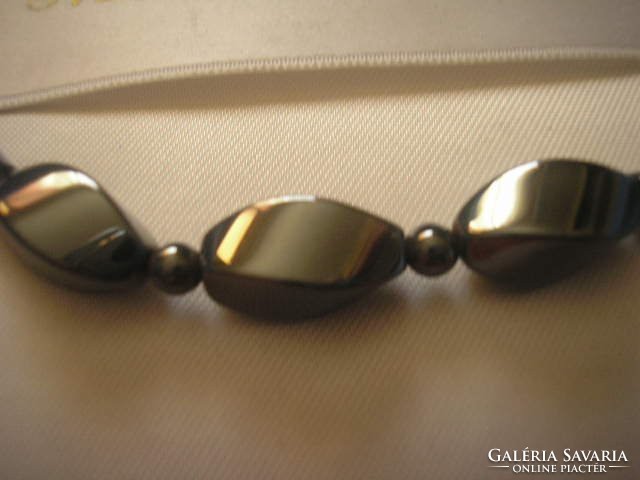 Luxus Valódi hematitkő Hibátlan nyaklánc-kollié ritkaság 50 cm  igazi  ékszer