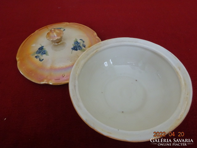 Dracshe porcelain sugar bowl, antique. The roof is blue floral. He has! Jókai.