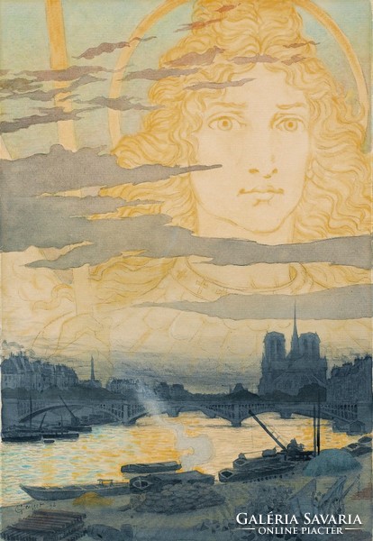 Eugène Grasset - Virrasztás Párizs felett - reprint