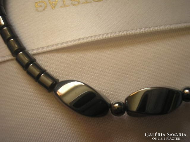 Luxus Valódi hematitkő Hibátlan nyaklánc-kollié ritkaság 50 cm  igazi  ékszer