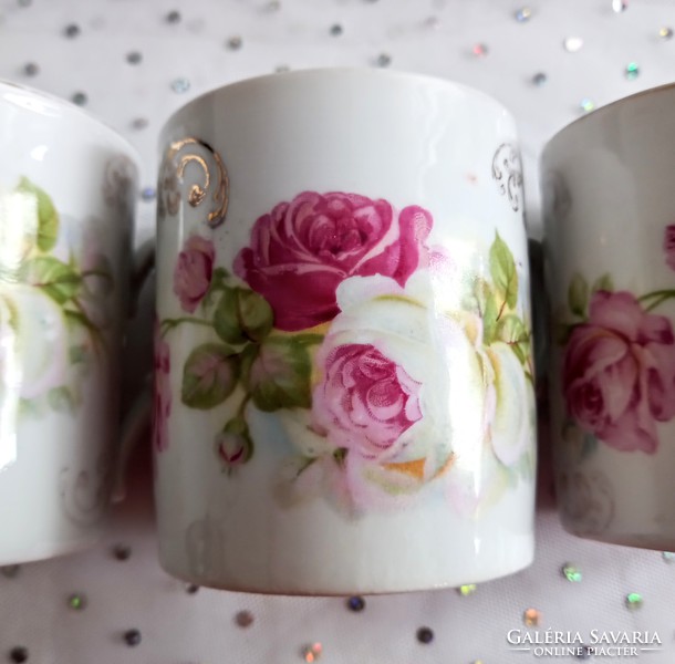 Antique Czech rose mug 3pcs / pc