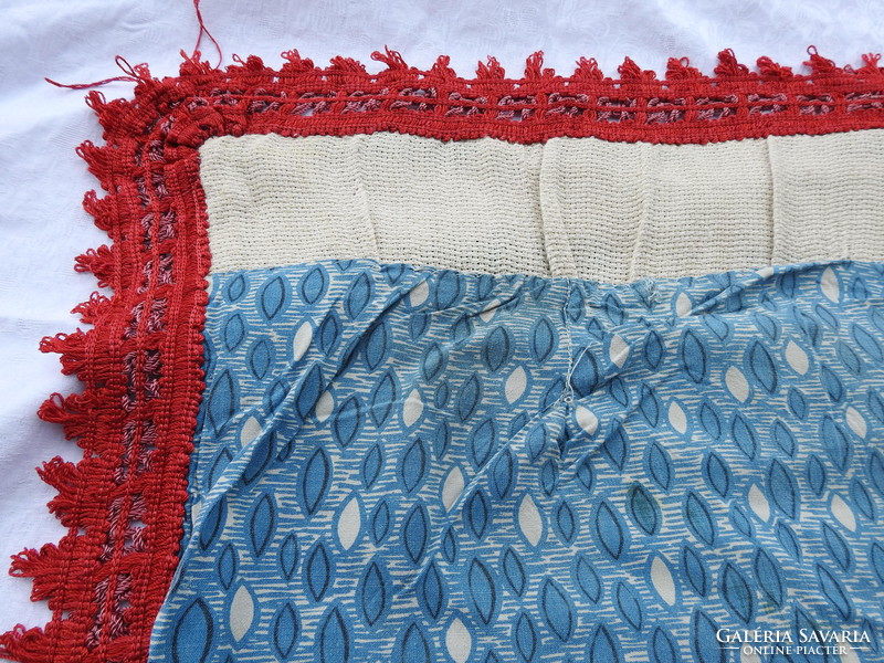 Antik mestermunka - nagyméretű horgolt - himzett - szövött párnahuzat terítő - XIX.század