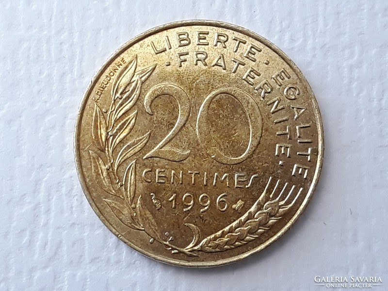 20 centimes 1996 érme - Francia 20 centimes 1996 Republique Francaise külföldi pénzérme