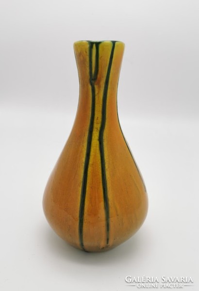 Retro vase, Hungarian handicraft ceramics, Francis Peter, 21 cm