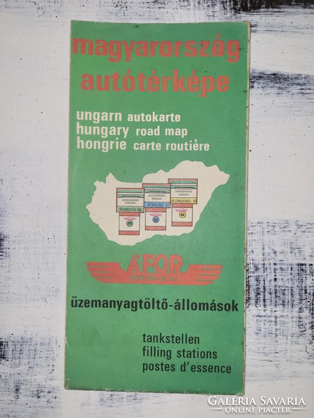 1974 Car map of Hungary, petrol stations, VAT