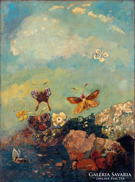 Odilin redon - butterflies - canvas reprint