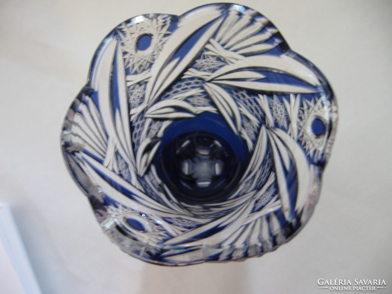 Polished cobalt crystal vase