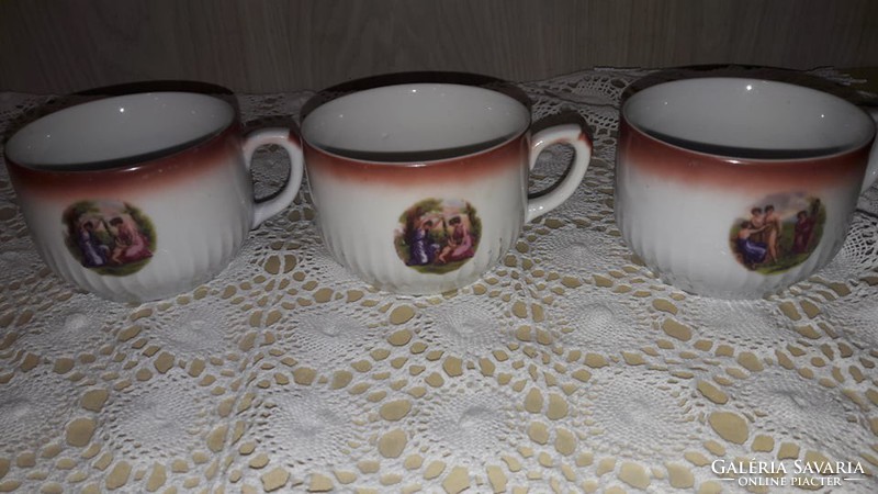 Scenic, porcelain, tea cups