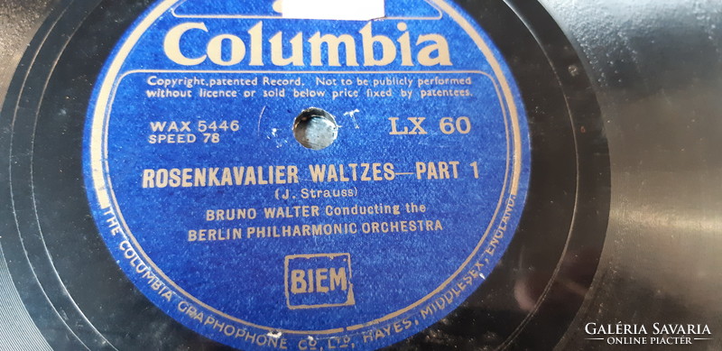 Bruno walter conducting gramophone record shellac 78 rpm - columbia