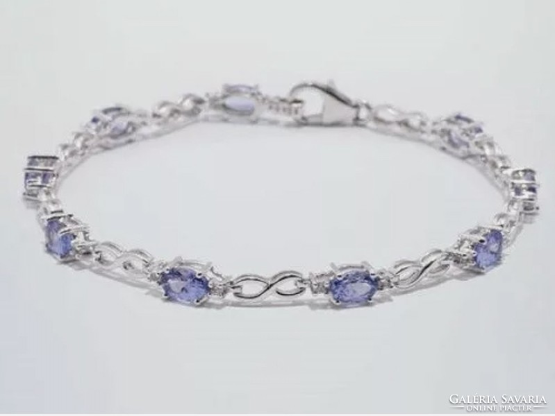 Fabulous tanzanite gemstone sterling silver / 925 / bracelet - new