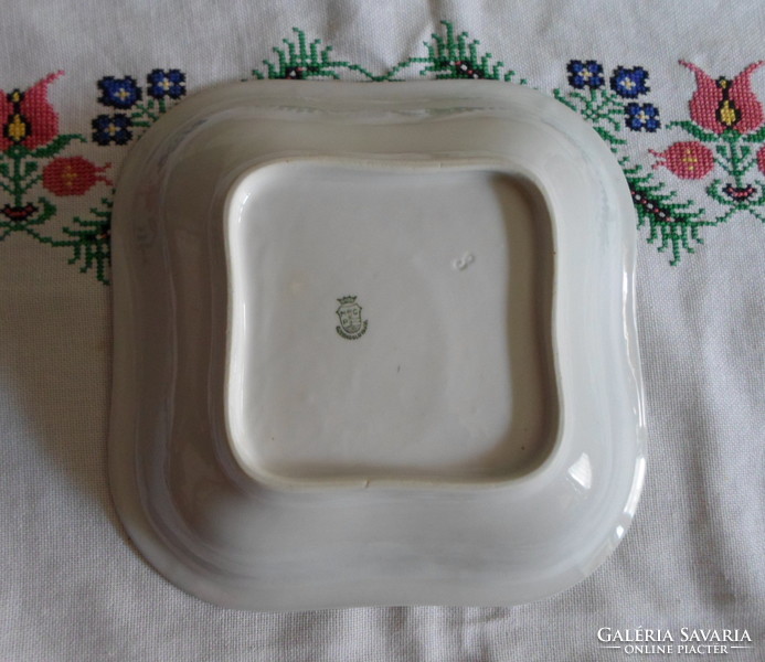 Cseh porcelán, aranyszegélyes fehér köretes tál 1. (MCP, csehszlovák, Czechoslovakia)