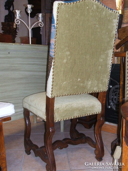 Antique chair with tapestry backrest