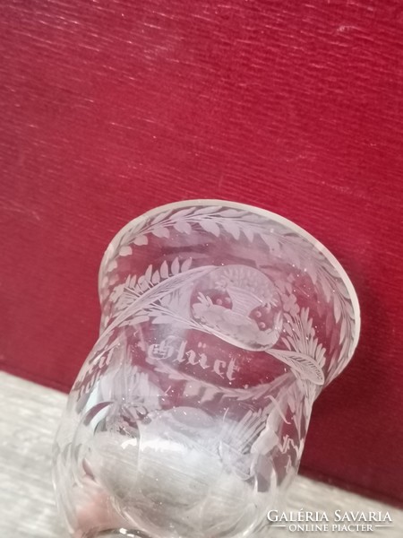 Biedermeier cure glass with snake
