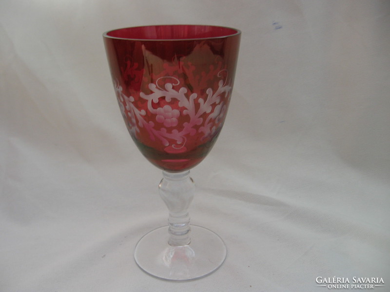 Purple crystal ruby, polished base glass, cup
