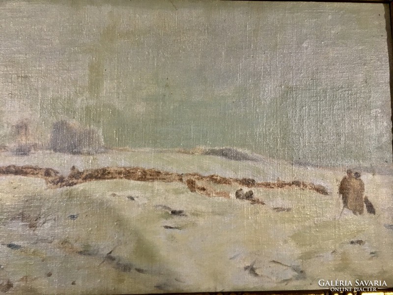 Gergely Pörge marked “winter landscape” !!! / 1858-1930 /