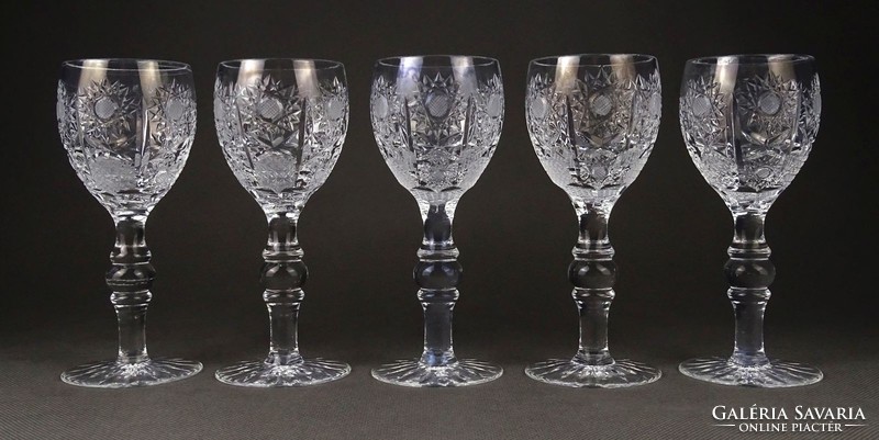 1I579 polished short drink crystal glass set of 5 pieces
