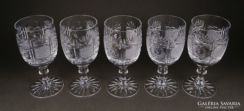1I587 polished crystal wine glass set of 5 pieces