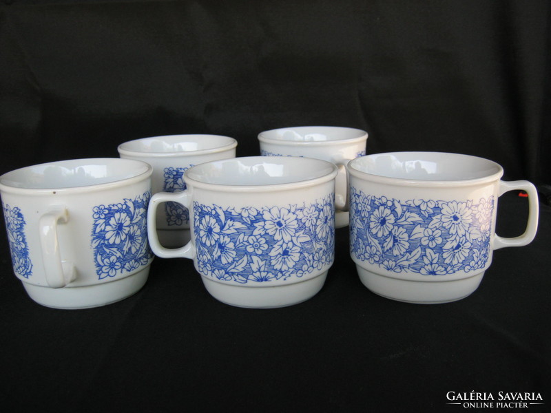 Zsolnay porcelain blue flower mug 5 pcs
