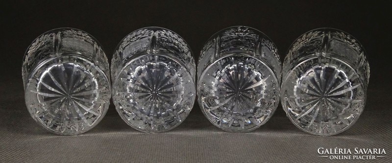 1I585 Csiszolt üveg stampedlis kristály pohár 4 darab