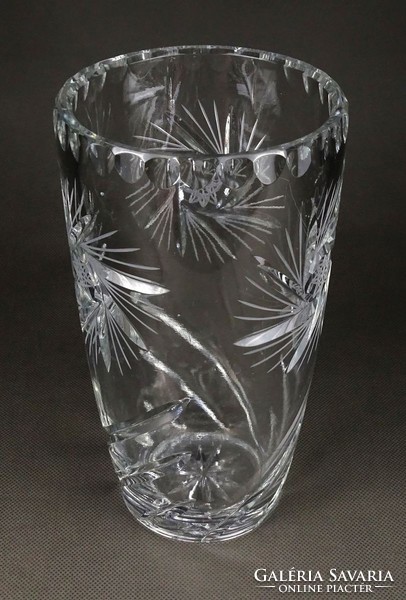 1I602 Hibátlan csiszolt üveg kristály váza 20 cm