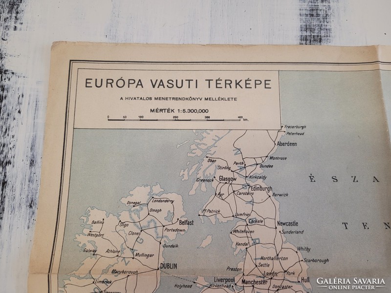 Európa vasúti térképe, Tallián Ferenc tervezte, 1935.