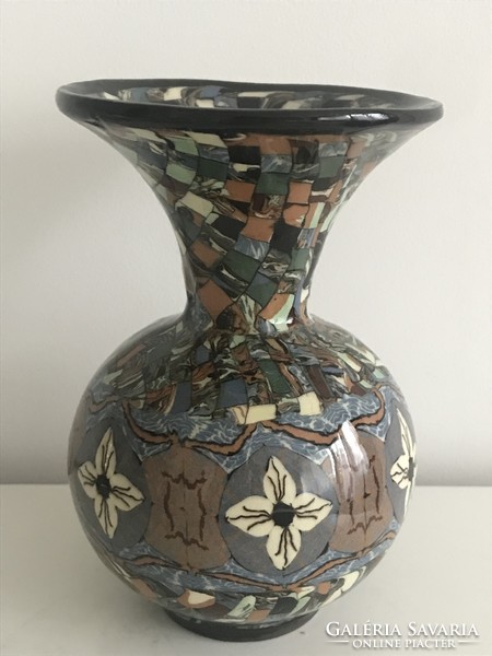 Antik kerámia váza Vallauris-ból Jean Gerbino munkája, 1930-as évek