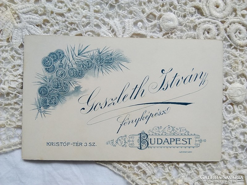 Antique hungarian cdv / business card / hardback photo portrait of young man goszleth budapest circa 1900
