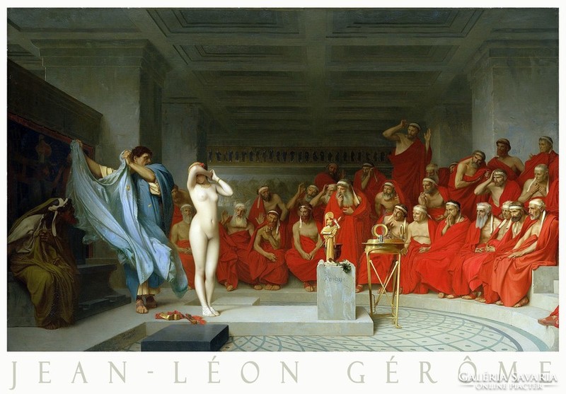 Jean-Léon Gérôme Phrüné hetéra az Areioszpagosz előtt 1861 festmény művészeti plakátja, görög akt
