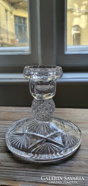 Molded glass candle holder