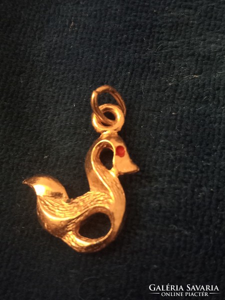 Fabulous gilded swan pendant from the 1970s