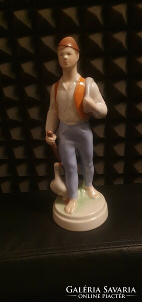 Drasche Ludas Matyi porcelánfigura  27 cm kézzel festett
