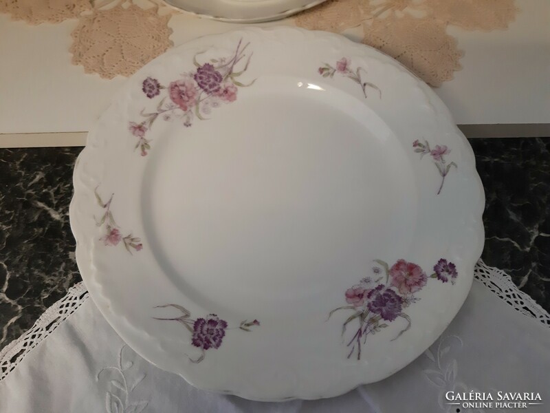 Lukafai glass factory - zsolnay porcelain cornflower pattern, antique round bowl, rarity